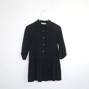 NWT: ZARA 1/2 Button Down Ruffled Hem Blouse
